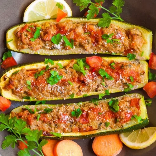 Abobrinha recheada na airfryer
