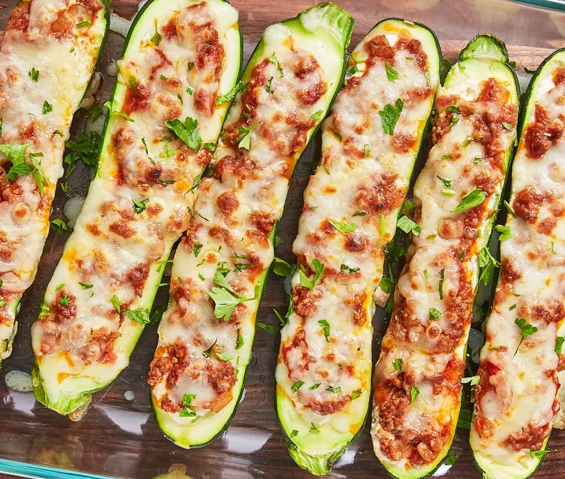 Abobrinha recheada na airfryer